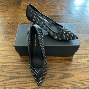 French Connection Black Mesh Rhinestone Heels – Size 8 / 38.5 EU / 6.5 UK